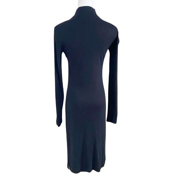CLUB MONACO BLACK HIGH NECK LONG SLEEVES BODYCON DRESS - 0 - Picture 3 of 10